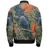 Australia Black Cockatoo  Bomber Jacket - Black Cockatoo and Flowering Gum Bomber Jacket