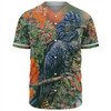 Australia Black Cockatoo  Baseball Shirt - Black Cockatoo and Flowering Gum Baseball Shirt