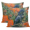 Australia Black Cockatoo  Pillow Covers - Black Cockatoo and Flowering Gum Pillow Covers