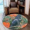 Australia Black Cockatoo  Round Rug - Black Cockatoo and Flowering Gum Round Rug