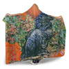 Australia Black Cockatoo  Hooded Blanket - Black Cockatoo and Flowering Gum Hooded Blanket