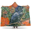 Australia Black Cockatoo  Hooded Blanket - Black Cockatoo and Flowering Gum Hooded Blanket