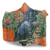 Australia Black Cockatoo  Hooded Blanket - Black Cockatoo and Flowering Gum Hooded Blanket