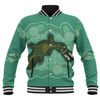 Australia Aboriginal Baseball Jacket - Green Platypus Aboriginal Art Inspired Baseball Jacket