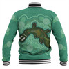 Australia Aboriginal Baseball Jacket - Green Platypus Aboriginal Art Inspired Baseball Jacket