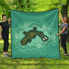 Australia Aboriginal Quilt - Green Platypus Aboriginal Art Inspired Quilt