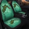 Australia Aboriginal Car Seat Covers - Green Platypus Aboriginal Art Inspired Car Seat Covers