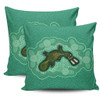 Australia Aboriginal Pillow Covers - Green Platypus Aboriginal Art Inspired Pillow Covers