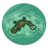 Australia Aboriginal Round Rug - Green Platypus Aboriginal Art Inspired Round Rug