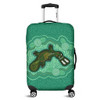 Australia Aboriginal Luggage Cover - Green Platypus Aboriginal Art Inspired Luggage Cover