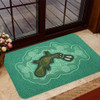 Australia Aboriginal Door Mat - Green Platypus Aboriginal Art Inspired Door Mat