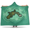 Australia Aboriginal Hooded Blanket - Green Platypus Aboriginal Art Inspired Hooded Blanket