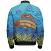 Australia Aboriginal Bomber Jacket - Mother And Baby Dugong Aboriginal Art Inspired Bomber Jacket