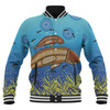 Australia Aboriginal Baseball Jacket - Mother And Baby Dugong Aboriginal Art Inspired Baseball Jacket