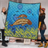 Australia Aboriginal Quilt - Mother And Baby Dugong Aboriginal Art Inspired Quilt