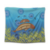 Australia Aboriginal Tapestry - Mother And Baby Dugong Aboriginal Art Inspired Tapestry