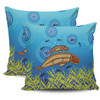 Australia Aboriginal Pillow Covers - Mother And Baby Dugong Aboriginal Art Inspired Pillow Covers