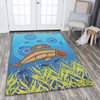 Australia Aboriginal Area Rug - Mother And Baby Dugong Aboriginal Art Inspired Area Rug