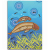 Australia Aboriginal Area Rug - Mother And Baby Dugong Aboriginal Art Inspired Area Rug