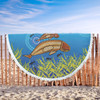 Australia Aboriginal Beach Blanket - Mother And Baby Dugong Aboriginal Art Inspired Beach Blanket