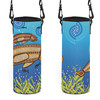Australia Aboriginal Water Bottle Sleeve - Mother And Baby Dugong Aboriginal Art Inspired Water Bottle Sleeve
