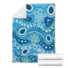 Australia Aboriginal Blanket - River With Aboriginal Dot Art Inspired Blanket