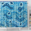 Australia Aboriginal Shower Curtain - River With Aboriginal Dot Art Inspired Shower Curtain