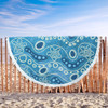 Australia Aboriginal Beach Blanket - River With Aboriginal Dot Art Inspired Beach Blanket