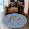 Australia Aboriginal Round Rug - Stingray Art In Aboriginal Dot Style Inspired Round Rug