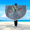 Australia Aboriginal Beach Blanket - Stingray Art In Aboriginal Dot Style Inspired Beach Blanket