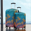 Australia Aboriginal Luggage Cover - Underwater Aboriginal Art Inspired Luggage Cover