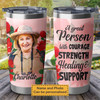 Australia Waratah Personalised Tumbler - A Great Person with Strength, Courage, Healing, and Support Pink Background