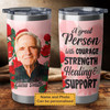 Australia Waratah Personalised Tumbler - A Great Person with Strength, Courage, Healing, and Support Pink Background