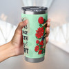 Australia Waratah Personalised Tumbler - A Great Person with Strength, Courage, Healing, and Support Green Background