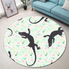 Australia Goanna Round Rug - Aboriginal Goanna Dot Art Colorful Inspired  Round Rug