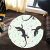 Australia Goanna Round Rug - Aboriginal Goanna Dot Art Colorful Inspired  Round Rug