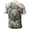 Australia Koala Polo Shirt -  Koala Holding A Heart Adorned With Flowers Polo Shirt