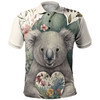 Australia Koala Polo Shirt -  Koala Holding A Heart Adorned With Flowers Polo Shirt