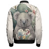 Australia Koala Bomber Jacket -  Koala Holding A Heart Adorned With Flowers Bomber Jacket