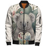 Australia Koala Bomber Jacket -  Koala Holding A Heart Adorned With Flowers Bomber Jacket