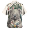 Australia Koala Hawaiian Shirt -  Koala Holding A Heart Adorned With Flowers Hawaiian Shirt