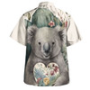 Australia Koala Hawaiian Shirt -  Koala Holding A Heart Adorned With Flowers Hawaiian Shirt