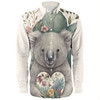 Australia Koala Long Sleeve Shirts -  Koala Holding A Heart Adorned With Flowers Long Sleeve Shirts