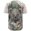 Australia Koala Baseball Shirt -  Koala Holding A Heart Adorned With Flowers Baseball Shirt