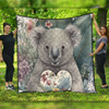 Australia Koala Quilt -  Koala Holding A Heart Adorned With Flowers Quilt
