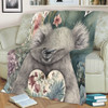 Australia Koala Blanket -  Koala Holding A Heart Adorned With Flowers Blanket