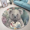 Australia Koala Round Rug -  Koala Holding A Heart Adorned With Flowers Round Rug