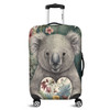 Australia Koala Luggage Cover -  Koala Holding A Heart Adorned With Flowers Luggage Cover