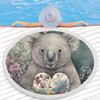 Australia Koala Beach Blanket -  Koala Holding A Heart Adorned With Flowers Beach Blanket