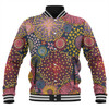 Australia Blooming Bright Flowers Baseball Jacket - Blooming Bright Flowers Meadow Seamless Art Inspired Baseball Jacket